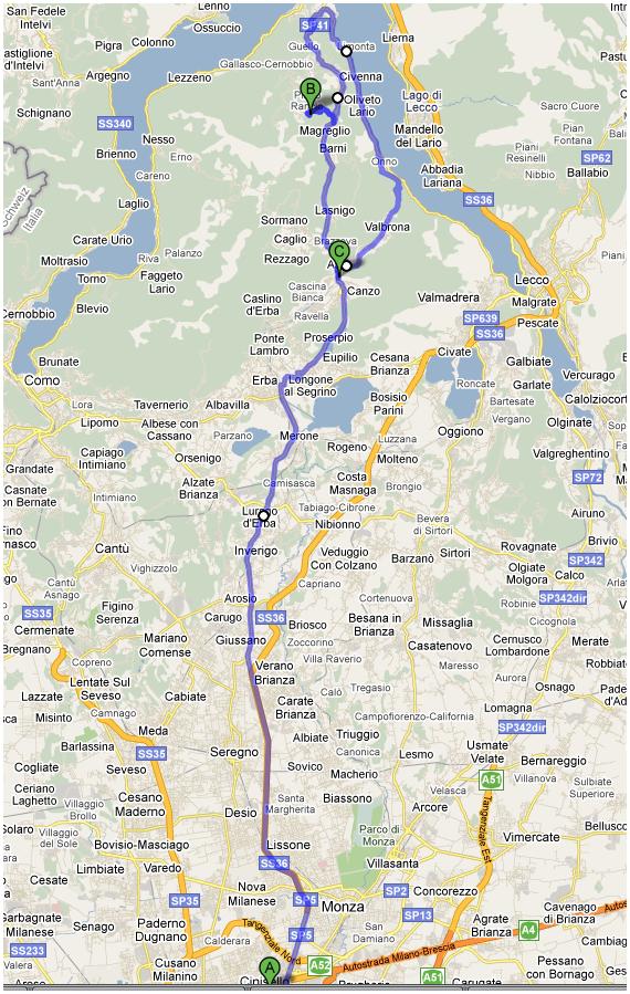 ITINERARIO GITA MADONNA DEL GHISALLO ITINERARIO GITA MADONNA DEL GHISALLO